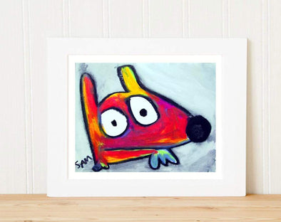 Matted Art Print | Stinky Dog Abstract