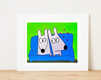 Matted Art Print | Stinky Dog Amour