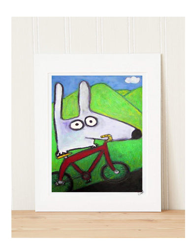 Matted Art Print | Stinky Dog Bike