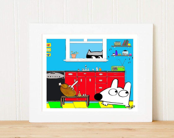 Matted Art Print | Stinky Dog Kitchen