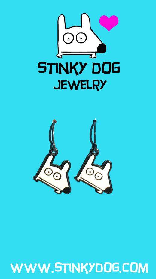 Stinky Dog jewelry Earrings | White