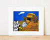 Matted Art Print | Stinky Dog On The Ark