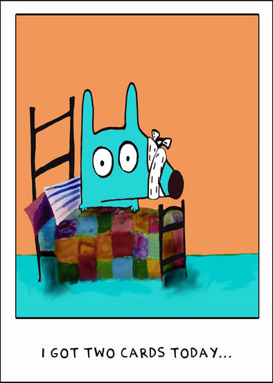 Stinky Dog greeting card- Get Well | Off the Bed