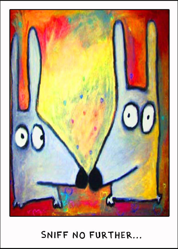 Stinky Dog greeting card- Romantic | Sniff