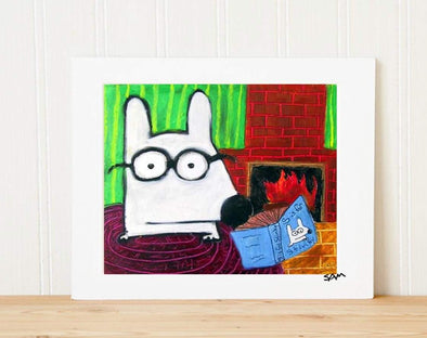 Matted Art Print | Stinky Dog Intellectual