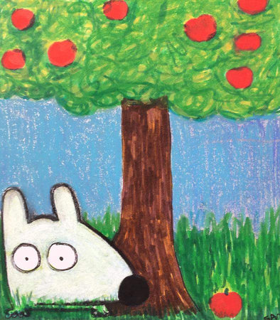 Stinky Dog-Original Art | Stinky Under the Apple Tree