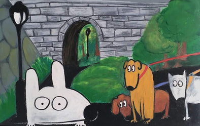 Stinky Dog-Original Art | Stinky Friends In Central Park