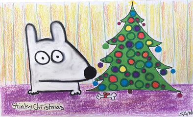 Stinky Dog-Original Art | Stinky Christmas