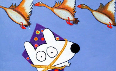 Stinky Dog-Original Art | Stinky With Geese