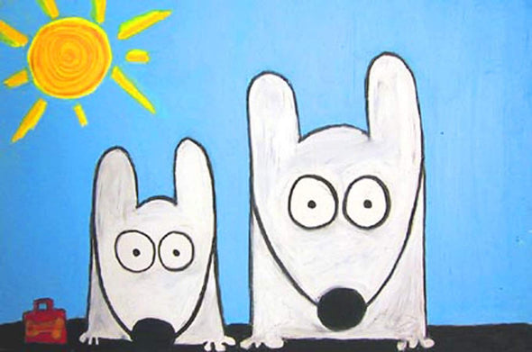 Stinky Dog-Original Art | Stinky With Mom