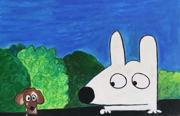 Stinky Dog-Original Art | Stinky Saves A Stray