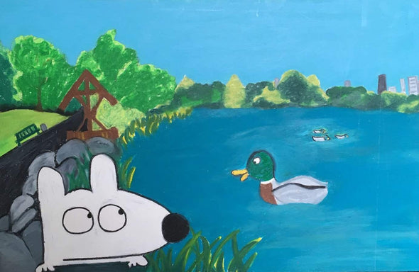 Stinky Dog-Original Art | Stinky In Central Park