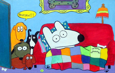 Stinky Dog-Original Art | Stinky Peeeeeyew!