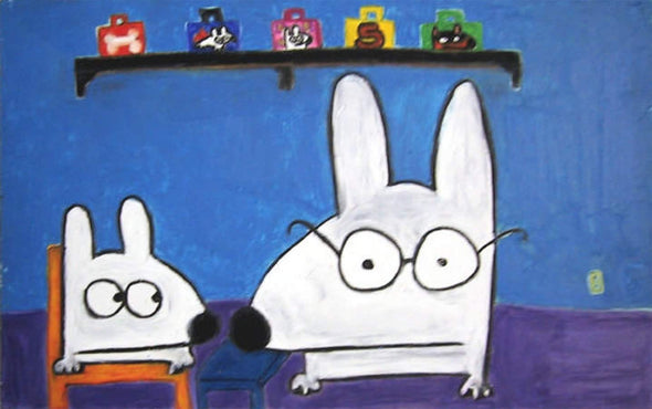 Stinky Dog-Original Art | Stinky With A Teacher