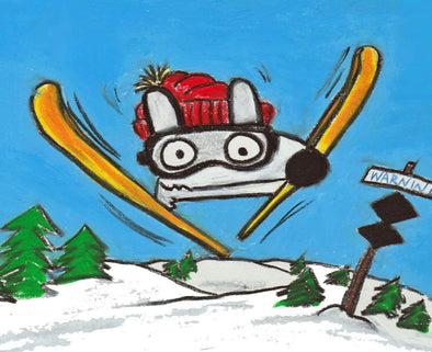 Stinky Dog-Original Art | Stinky Skiing