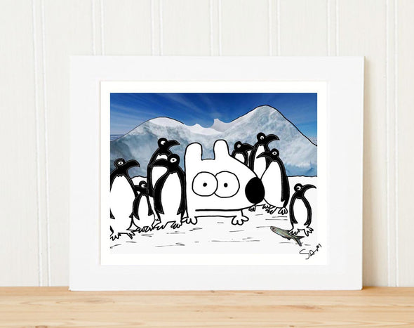 stinky dog with penguins