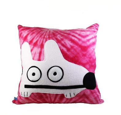 Stinky Dog Pink Tie Dye Pillow-Plush