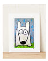 Matted Art Print | Stinky Dog In The Rain