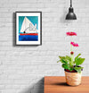 stinky dog sailing on the ocean wall art example
