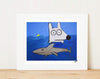 Matted Art Print | Stinky Dog In The Ocean