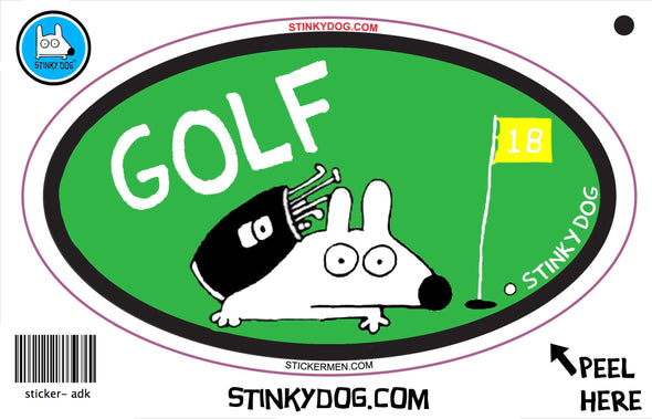 Stinky Golf-sticker-Stinky Dog