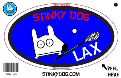 Stinky Lacrosse-sticker-Stinky Dog