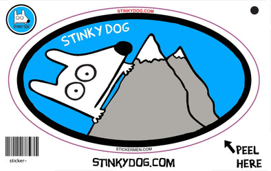 Stinky Hiking-sticker-Stinky Dog