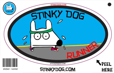 Stinky Runner-sticker-Stinky Dog