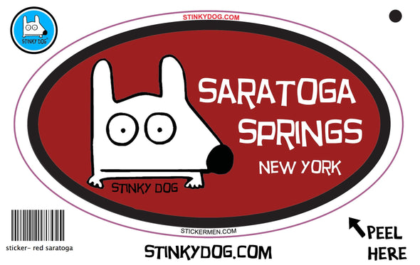 Stinky Saratoga Springs-sticker-Stinky Dog