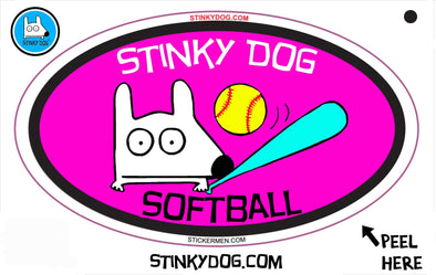 Stinky Softball-sticker-Stinky Dog