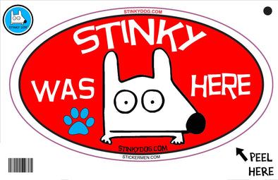 Stinky Was Here-sticker-Stinky Dog