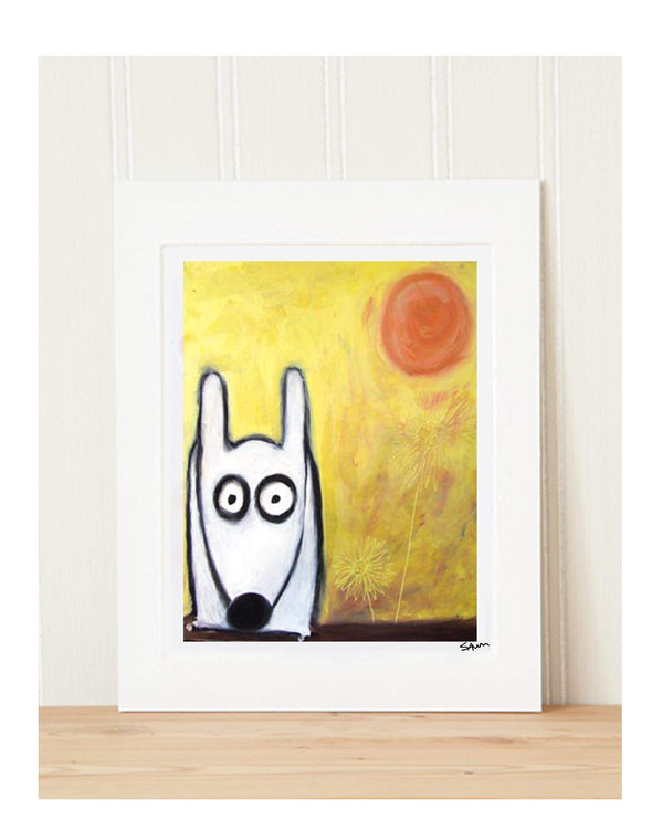 Matted Art Print | Stinky Dog In The Sun