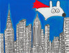 super stinky flying over new york city